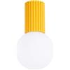 Sollux LightingApplique da interno - Lampada da parete in alluminio e vetro - 1 luce - Lampadina LED - Anello luminoso giallo