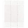 HOMCOM Paravento da Interno a 3 Pannelli Pieghevole 120x170 cm Bianco | Separé Divisorio per Ambienti Interno, Autoportante, Intrecciato in Corda di Carta e Legno, per Casa Soggiorno Ufficio