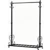 SCGSJZH Stand Appendiabiti con Ruote e ripiano (nero/100cm x 170cm) | Porta Abiti Pesante 65 kg con 8 Ganci, Attaccapanni Robusto in Metallo per Camera da Letto, Lavanderia, Negozio