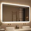 STARLEAD Specchio da bagno Bluetooth con illuminazione, 150 x 90 cm | Antiappannamento, dimmerabile, 3 colori di luce, funzione di memoria, vetro temperato IP44, grande specchio da bagno