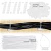 EUMAYES 200 Pz Fascette per Cavi Bianco Resistente ai Raggi UV 150 x 3,6mm e 100 Pz 28 x 28mm Portacavi Autoadesivo, Plastica Fascette Portacavi Base Adesiva Set per Casa Ufficio Fissaggio Cavi