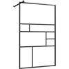 vidaXL Parete Doccia Walk-in in Vetro Trasparente ESG Nera 100x195 cm