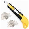 Ceeyoll Taglierino Pieghevole, 20 Lame, Taglierino, Con Blocco di Sicurezza, Giallo | Taglierino Professionale, Con Manico Curvo, Cutter Professionale, Taglio Preciso, per Lastre Acriliche, Taglio Plexiglass