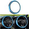 JNNJ Coprivolante Auto, Coprivolante in Pelle Microfibra, Copri Volante Antiscivolo Traspirante Durevole, Universale Protezione Custodia Volante Auto per Maggior Parte Macchina Autocarri(Blu)