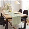 Rieoany Runner Verde Salvia Moderno per il Tavolo Tovaglia da Tavolo Vintage, Lavabile Stile Agriturismo Estivo Autunnale Boho Chic per Feste e Uso Quotidiano, 33 * 143 cm