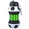 YverLand Bottiglia d'acqua pieghevole per ragazzi e ragazze senza BPA. Borraccia da campeggio per bambini, personalizzata con il tuo sport. Pallone d'acqua compatto per regalo.