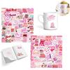 Eowppue Adesivi Rosa a Libro，Adesivi in Vinile 110 Design Colorati per Decorazioni Stickers Resistenti e Impermeabili - Perfetti per Laptop, Skateboard, Frigorifero, Mobili, Regali e Decorazioni