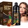 RILSIC Shampoo Colorante Donna Uomo, 500ML Shampoo Colorante Bianchi (Marrone Naturale)