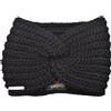 Melegari fascia per capelli lavorazione a costa grosso | Guenda | misto lana alpaca | Made in Italy | hairband Unisex (Nero, 54-60)
