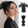 XFSRG Coda Capelli Clip ad Artiglio Estensione Chignon Disordinato Naturale Chignon Facile Professionale Accessori per Donne Ragazze (Nero naturale)