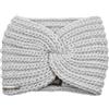 Melegari fascia per capelli lavorazione a costa grossa | Guenda | misto lana alpaca | Made in Italy | hairband Unisex (Grigio chiaro, 54-60)
