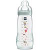 MAM Biberon Easy Active Baby Bottle 330 ml, Biberon MAM per bambini attivi ergonomico e pratico, Accessori neonato 4+ mesi per allattamento con tettarella misura 3 piatta e simmetrica, Neutro