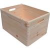 Contenitore Box Salvaspazio Sovrapponibile 40x30x23 cm in Legno di Pino Naturale