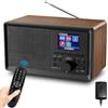 Sentasi Radio DAB Portatile con Bluetooth, Digitale DAB+/FM con Telecomando, Radio da Cucina Con display LCD a 2,4,Connessione MicroSD/TF/AUX Sveglia doppia vintage in legno