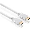 conecto Cavo HDMI High Speed con Ethernet (spina dorata, Full HD 1080p, 3D), 0,5 m, bianco