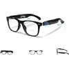 LONGLU Smart Glasses - Traduzione AI in tempo reale tramite app, Bluetooth 5.4 chiamate/musica, controllo touch leggero, luce blu e protezione UV (telaio nero - lente trasparente)