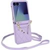 Generic Custodia a portafoglio per Motorola Razr 50, custodia a portafoglio in pelle con 2 carte di credito, cordino regolabile da polso, custodia per telefono da donna (viola)