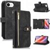 UEEBAI Custodia per iPhone 17e/iPhone 16e, 9 scomparti per carte di credito, stile retrò, in pelle, antiurto, con cinturino da polso, funzione leggio, chiusura lampo, chiusura magnetica, colore: nero
