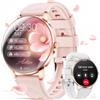Karchilor Smartwatch da donna rotondo con funzione telefonica, display AMOLED da 1,32, orologio fitness da donna con frequenza cardiaca, SpO₂ e monitor del sonno, contapassi, 110+ modalità sportive, IP68, 2