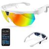 GenXenon Occhiali Smart Con Fotocamera, Registrazione Video 4K, Fotografia, Riconoscimento oggetti AI, Occhiali Sport Con Fotocamera Per Sport All'Aperto Come Ciclismo, Sci E Escursionismo (Bianco)