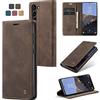 owlhold Cover Samsung S23 Plus Custodia Magnetica Portafoglio Flip[Antiurtoo][Cavalletto][Carta Fessura] Cover Pelle per Samsung Galaxy S23 Plus 5G -Caffè