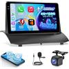 NHOPEEW 4+128G Android Autoradio per Ford Fiesta 2009-2017 con Wireless Carplay e Android Auto - Schermo incell da 9 pollici Supporto WiFi GPS Comandi al volante + Telecamera di retromarcia, Canbus