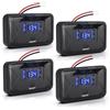 Gibbab 4 Pezzi Presa USB 12V 108W 4 Porte PD3.0 QC3.0 con Voltmetro per Camper | Ricarica ultraveloce per quattro apparecchi insieme: display a LED, pulsante antiscivolo e protezione intelligente completa