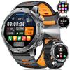 LIGE SMART Smartwatch Uomo Militare con 1000mAh/Torcia LED/3 Cinghie, 1.53HD Smart Watch Orologio con Chiamate, 120+ Modalità Sportive, Cardiofrequenzimetro Sonno, IP68 Smart Watch per Android iOS Nero Opaco