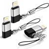 kigpozi Adattatore da USB C a Lightning, 3 adattatori Lightning per iPhone | Adattatore da USB C a Lightning, ricarica rapida/trasferimento dati, per iPhone 14 13 12 11, i-Pad, non per cuffie/audio/OTG