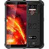 OUKITEL 4G Rugged Telefono OUKITEL WP5 PRO, Batteria da 8000 mAh, Android 10 Smartphone Antiurto IP68, Luce Flash a 4 LED, Helio A25 4GB + 64GB, 13MP + 2MP + 2MP, Riconoscimento Facciale, GPS Dual SIM Nero
