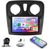 Hikity 4+128G Autoradio per Renault Dacia SANDERO II B52 2012-2019 | 9 Incell Android 15 Schermo Radio con Wireless CarPlay Android Auto Bluetooth Navi GPS WIFI EQ FM/RDS USB