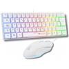 The G-Lab Combo - Tastiera e mouse da gioco Hydrogen QWERTY ES (bianco) | Tastiera da gioco 60% + mouse da gioco RGB, dimensioni compatte, colore bianco, compatibile con PC/PS4/PS5