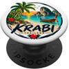 Sud-Est Asiatico: Thailand Krabi Thailandia Palme Barca a Coda Lunga Spiaggia Tramonto PopSockets PopGrip Adesivo