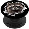 4RaccoonLovers Divertente procione che sbircia carino zoo amante degli animali PopSockets PopGrip Adesivo