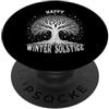 Merry Yule Happy Winter Solstice Holiday Felice Solstizio d'Inverno Felice Yule Yuletide Natale Pagano PopSockets PopGrip Adesivo