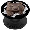4WombatLovers Divertente Wombat Sbirciando Carino Zoo Amante Animali PopSockets PopGrip Adesivo