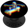 Skull Skater EDM Style Vaporwave Skeleto Skateboard Trippy Skull Glitch Art EDM Style Skeleton Skater PopSockets PopGrip Adesivo