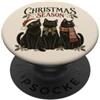 Christmas Season Black Cat Stagione Natale Vacanze Amante dei gatti PopSockets PopGrip Adesivo