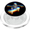 Skull Skater EDM Style Vaporwave Skeleto Skateboard Trippy Skull Glitch Art EDM Style Skeleton Skater PopSockets PopGrip per MagSafe