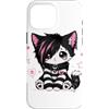 Y2k Emo & Goth Altercore for Teens Custodia per iPhone 16 Pro Max Emo Goth Black Kitten K-Pop Boy Girl Teen Grunge Punk