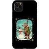 Classic Christmas Vintage Xmas Nostalgic Custodia per iPhone 11 Pro Max Weimaraner Snowy Winter Wonderland Snowman, vacanza retrò