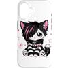 Y2k Emo & Goth Altercore for Teens Custodia per iPhone 16 Emo Goth Black Kitten K-Pop Boy Girl Teen Grunge Punk