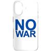 Love Peace Harmony Designs Custodia per iPhone 17 NO WAR - Scritta grande in azzurro con bordo grigio