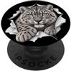 4SnowLeopardLovers Divertente leopardo delle nevi che sbircia carino zoo amante degli animali PopSockets PopGrip Adesivo