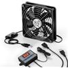 OTraki Ventola USB 120mm Digital Temp Controller 3 Velocità 1500 RPM PC | Ventola di raffreddamento con griglia in metallo per laptop TV Box AV Cabinet PS5 Router Silenzioso Efficiente Durevole