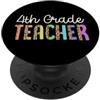 Matching Groovy 60s Style Teacher Spirit 4 ° grado insegnante colorato Leopard Print Pattern Style PopSockets PopGrip Adesivo