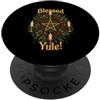 Merry Yule Happy Winter Solstice Holiday Beato Yule Solstizio d'Inverno Yuletide Natale Wiccan PopSockets PopGrip Adesivo