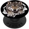 4WolfLovers Divertente lupo che sbircia carino zoo amante degli animali PopSockets PopGrip Adesivo