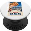 Vintage Ski Tees Poster con scritta Winter in Kansas, stile vintage PopSockets PopGrip Adesivo