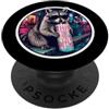 Funny Raccoon Sunglasses Products Divertente Raccoon Occhiali Da Sole Cotton-Candy Drink Animal Meme Cool PopSockets PopGrip Adesivo